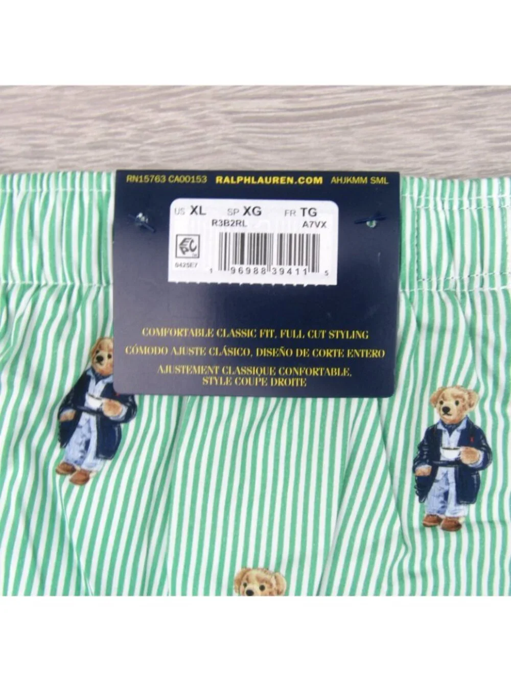 Polo Ralph Lauren Striped Morning Bear Boxer Shorts Men's Size XL NEW